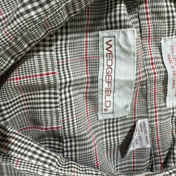 Gray Casual Button Down Shirt with Subtle Plaid - Picture 6 of 9